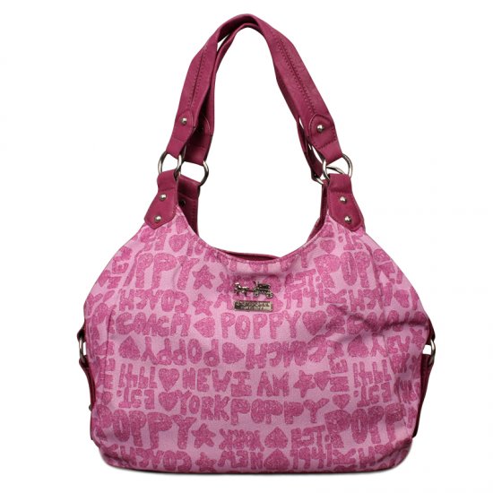 Coach Fashion Poppy Signature Medium Pink Shoulder Bags ENL | Coach Outlet Canada - Click Image to Close